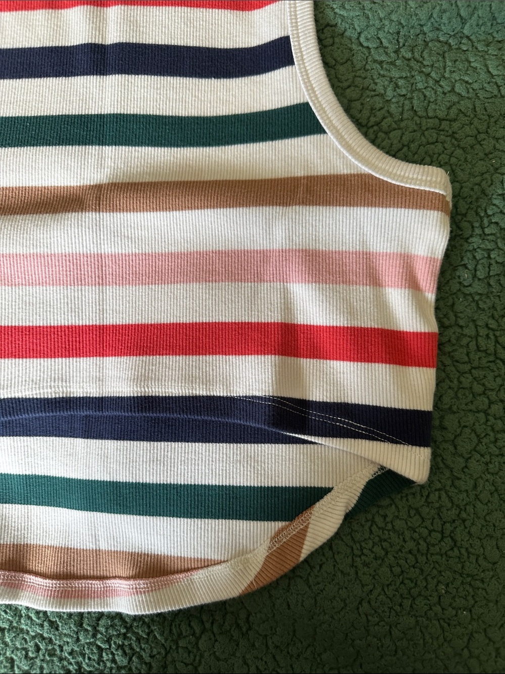 Striped Ribbed Cropped Tank - Multi Color - Picture 7 of 10